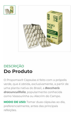 Propomax Extrato De Própolis Verde 30 Capsulas - Apis Flora Sabor Sem sabor