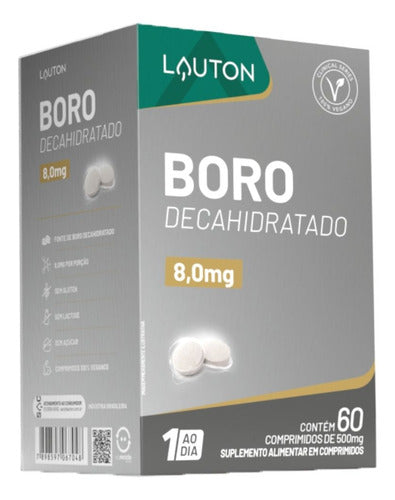 Boro Decahidratado 8,0mg - 60 Comprimidos Lauton Nutrition Sabor Sem sabor