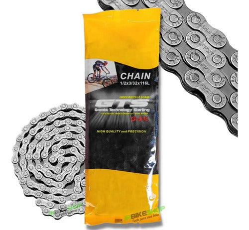 Corrente Gts G-51l Index Preto 7/8 Velocidades 116 Elos
