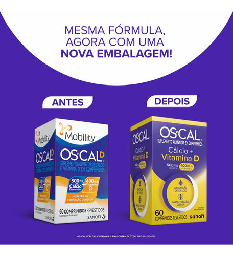Oscal D Sanofi 60 Comprimidos 500mg+400ui Sabor Without flavor