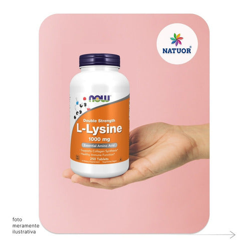 Lisina Now Foods 1000 Mg Lysine 250 Tabletes Sabor Sem sabor