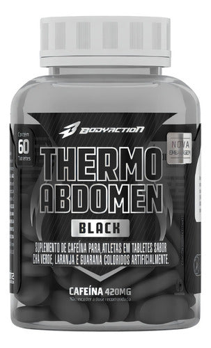 Thermo Abdome Black Bodyaction 400mg Cafeína Sabor Neutro