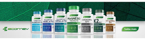 Magnesio Quelato 500mg 120cps Puro Concentrado formula avançada Ecomev