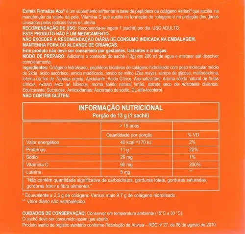 Colágeno Eximia Firmalize Aox Verisol Vitamina C E Luteina