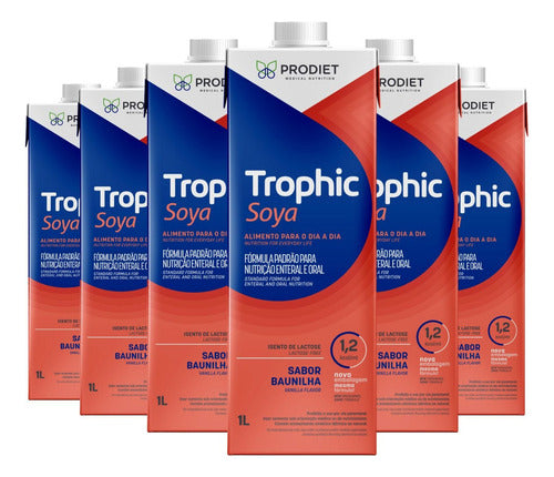 Caixa Com 6 Unidades Trophic Soya 1L Prodiet Sabor Baunilha