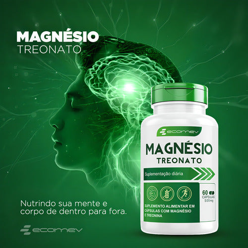 Suplemento em Cápsula Treonato Premium 60cáps Ecomev Sabor Sem Sabor