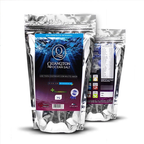 Sal Marinho Integral Moído Natural 2kg Quanqton Ocen Salt
