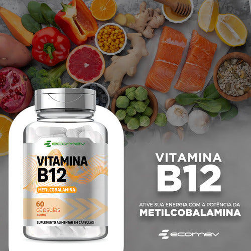 Kit Suplemento Coenzima Gold + Treonato + Vitamina B12 Metil 500mg Sem Sabor Ecomev