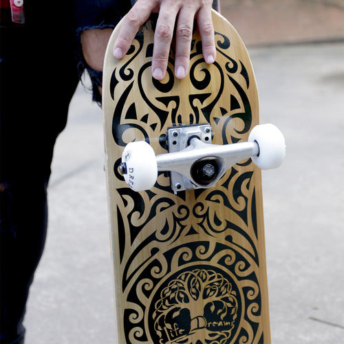 Skate Street Completo Montado Profissional PRO-II Maple Maori Wood 120KG Life Dreams