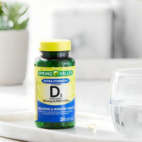Vitamina D3 - 10.000iu - 200un - Spring Valley - Imp Eua Sabor Sem sabor