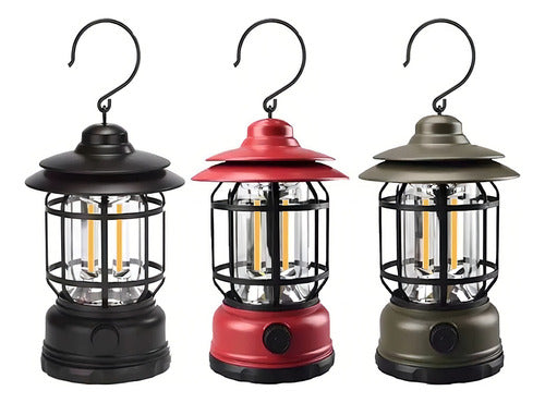 Lampião Lanterna Led Portátil De Camping Barraca Retro