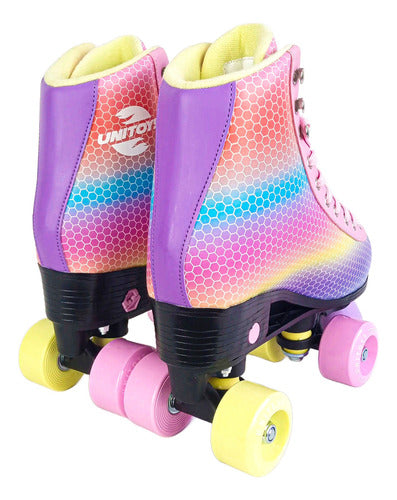 Patins Quad Roller Infantil Rosa 34-37 Ajustável Até 60kg