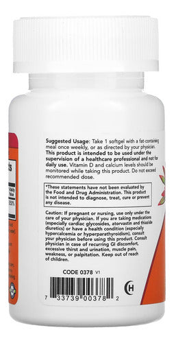 Vitamina D3 50.000 Ui Now Foods 50caps Softgels Sabor Sem sabor