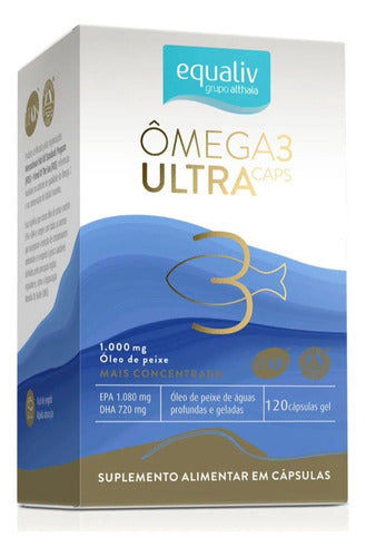 Ômega 3 Ultra Caps 1000mg - Concentrado 120 Caps - Equaliv Sabor Neutro
