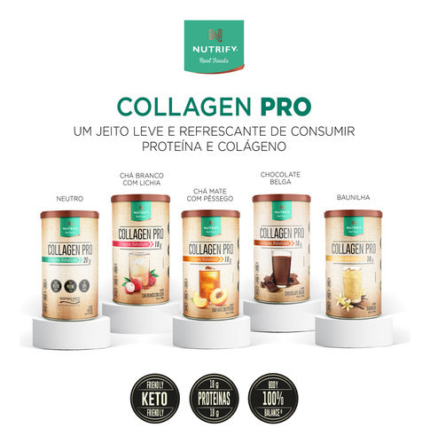 Colageno Hidrolisado e Proteína Collagen Pro Neutro 450g Nutrify