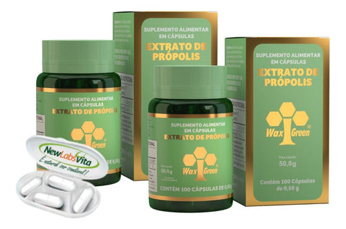 Kit 2 Própolis Verde 80% Wax Green 100 Cápsulas 300mg