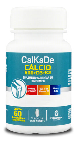 CalkaDe Cálcio + Vitamina D3 + k2 Catarinense 60 Comprimidos
