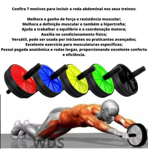 Rodinha MBFit roda abdominal dupla reforçada profissional fitness