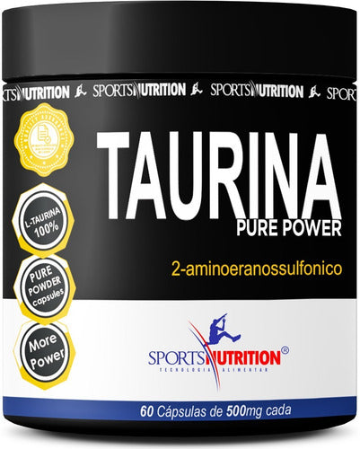 Taurina 100% Pura 500mg Energia, Antioxidante e Definição Muscular -  60 Cápsulas