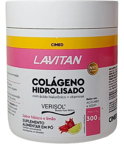 Lavitan Colágeno Hidrolisado Sabor Hibisco E Limão Pote 300g
