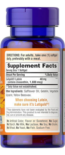 Puritan's Pride Luteína 20 Mg Com Zeaxantina 120 Softgels