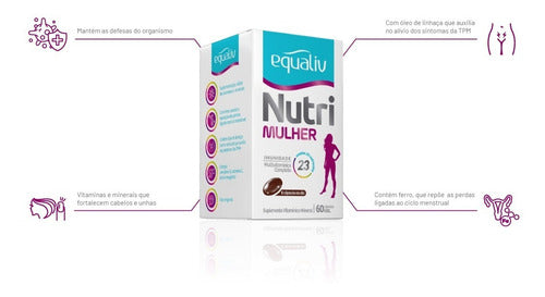 Suplemento Alimentar Equaliv Nutri Mulher 60 Cápsulas Gel