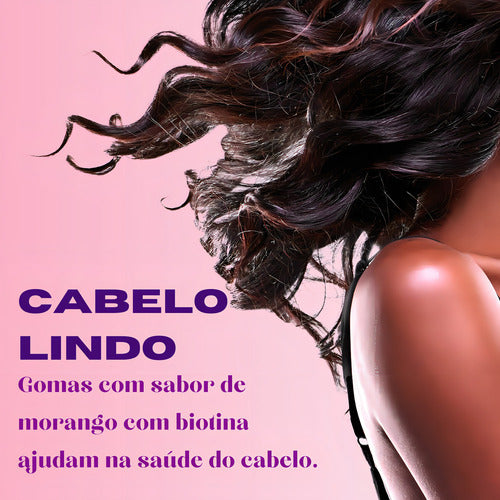 Hair Skins & Nails Advanced 2x Mais Biotina 6000mcg 80 Gomas Nature's Bounty