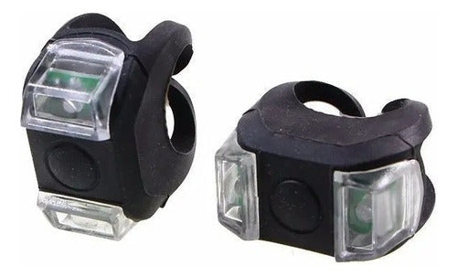 Kit 2 Luz De Segurança Led Duplo Sinalizador Lanterna Bike Cor Preto