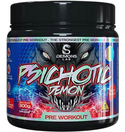 Suplemento Em Pó Demons Lab Psichotic Black Pré Treino Sabor Fruit Punch Em Pote De 300ml