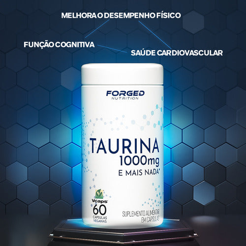 Taurina 1000mg 100% Pura 60 Vegan Caps - Forged Nutrition Sabor Sem sabor