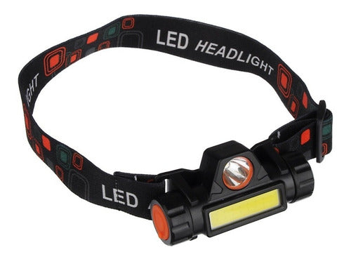 Lanterna Cabeca Testa Capacete C/ Foco Recarregavel Usb, Led Cor da lanterna Branco Cor da luz Branco