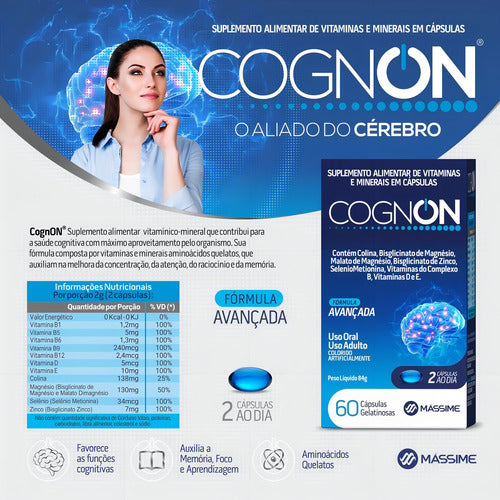 Cognon 60 Capsulas Vitaminas E Minerais = Cogmax Sabor Sem sabor