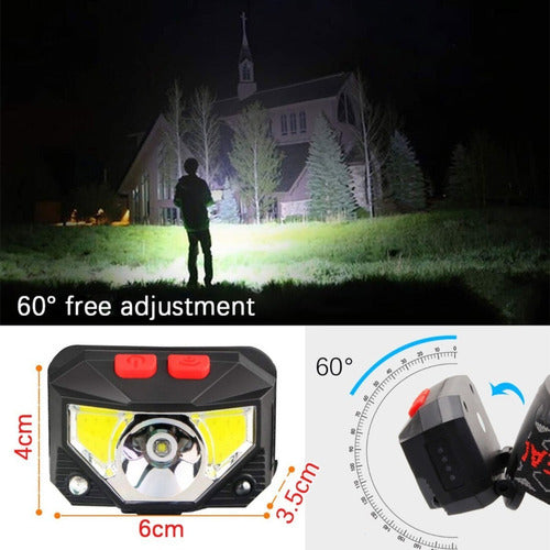 Lanterna De Cabeça Farol Led 6 Modos Recarregável Aventura