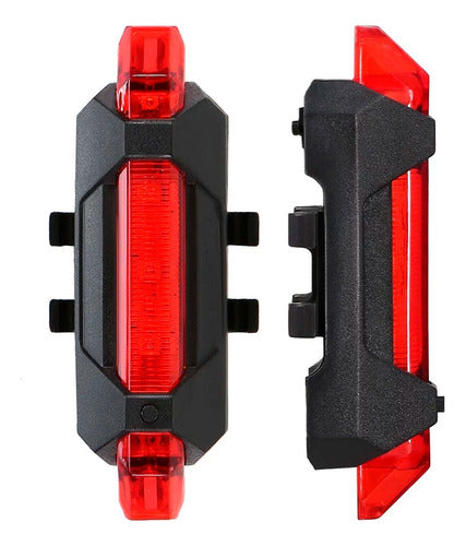 Kit 2 Farol Bike Frontal + 2 Pisca Traseiro Usb Recarregável