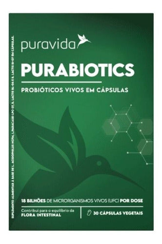 Purabiotics Puravida, 4 Cepas, 18 Bilhões Ufc 30 Cáps Sabor 30 Cápsulas