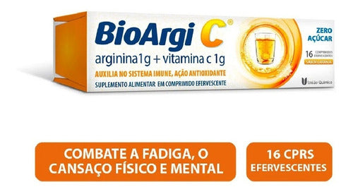 Bioargi C Vitamina C 1g + Arginina 1g 16 Comp. Efervecente Sabor Laranja