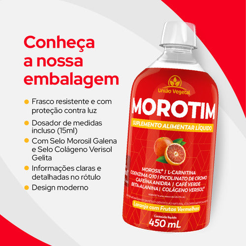 Morotim único Termogenico Liquido Morosil união Vegetal Sabor Laranja Com Frutas Vermelhas