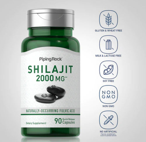 Extrato de Shilajit 2000mg 90 cápsulas Piping Rock