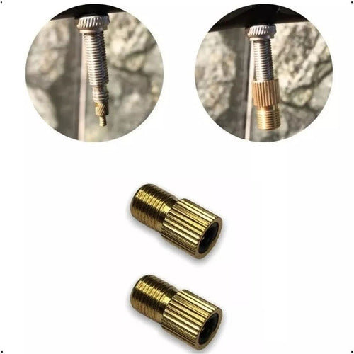 Par Bico Adaptador Válvula Presta Câmara De Ar Fino P/grosso