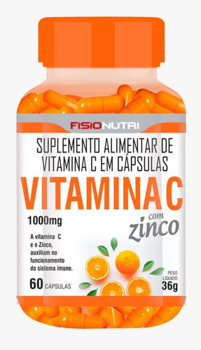 Vitamina C 1000mg + Zinco Pote Com 60 Capsulas Sabor Sem sabor