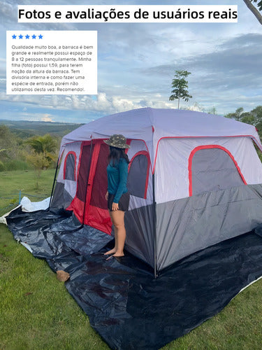 Joyfox Family Luxe 8-12 Barraca Familiar Grande Camping Acampamento 12 Pessoa