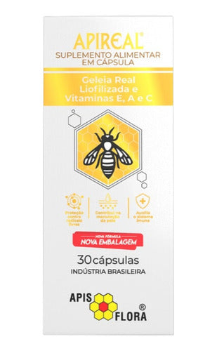 Apireal Geléia Real Liofilizada Apis Flora 100mg 30 Cápsulas -