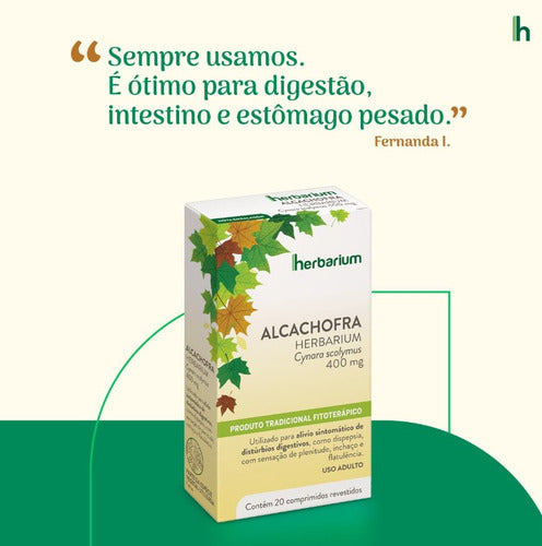 Alcachofra Herbarium 400 Mg - 20 Comprimidos