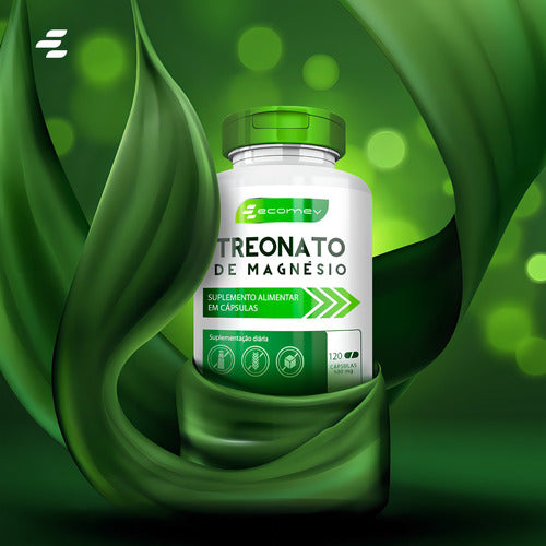 Suplemento em Cápsulas Kit 3 Potes Treonato Formula Avançada 360 Cápsulas Ecomev