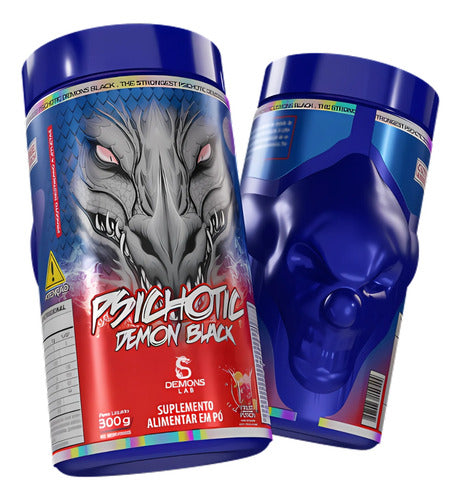 Suplemento Em Pó Demons Lab Psichotic Black Pré Treino Sabor Fruit Punch Em Pote De 300ml