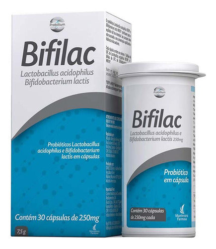 Bifilac 250mg Mantecorp Farmasa Caixa 7,5g 30 Cápsulas Sem Sabor