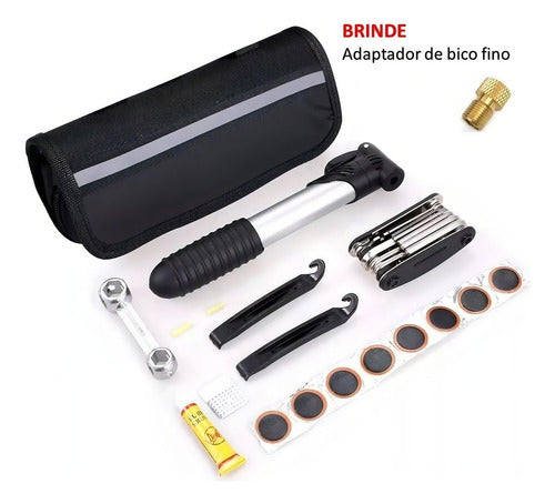Estojo Kit Ferramentas Bike Acessórios Bomba Kit Remendo