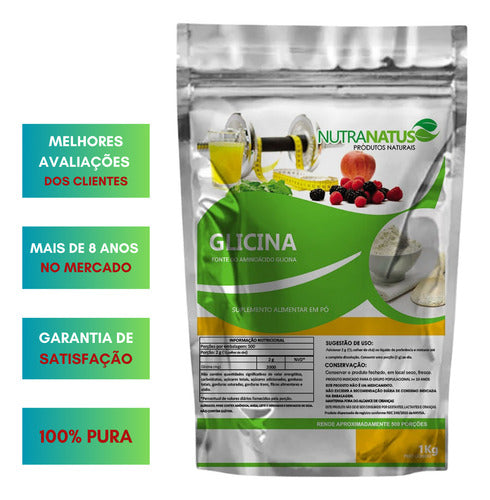 Glicina 1kg Nutra Natus 100% Pura Importada