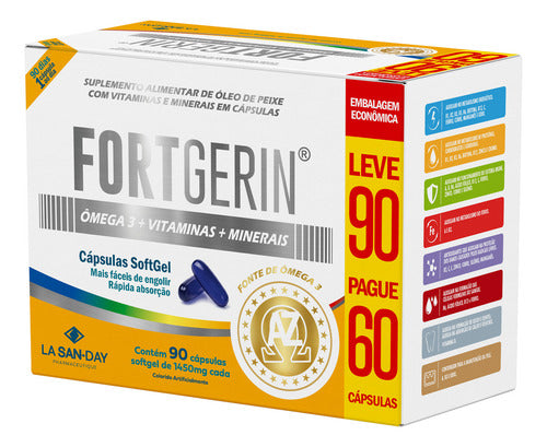 Polivitaminico Fort Gerin 90 Cápsulas Com Ômega 3 Sabor