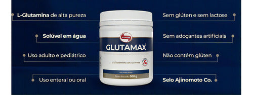 Glutamina 300g Glutamax Vitafor - Alta Pureza Tecn. Japonesa Sabor Menta